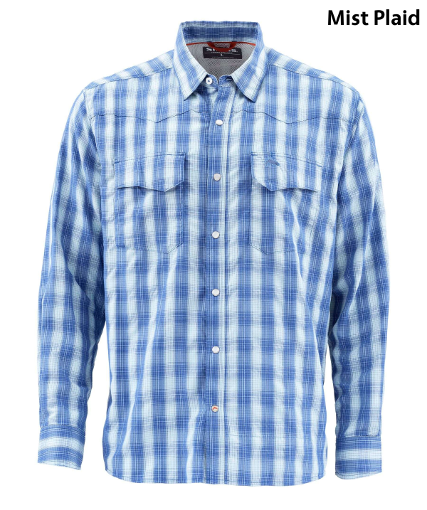 Simms Big Sky Fishing Shirt Mist Plaid Simms Big Sky Fishing Shirt Mist Plaid